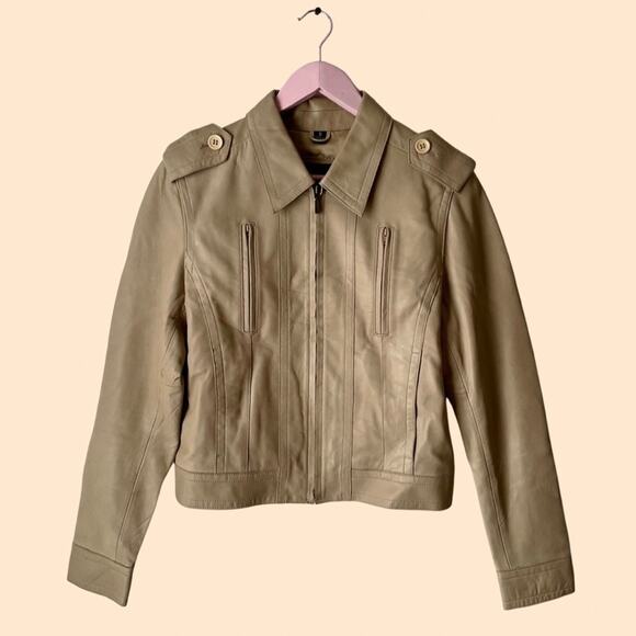 Whet Blu Tan Leather Jacket Size Small - Picture 1 of 5